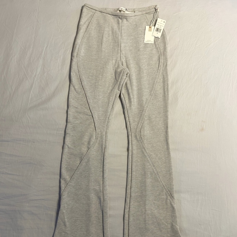 Good American Split Flare Fleece Sweatpants *NWT*